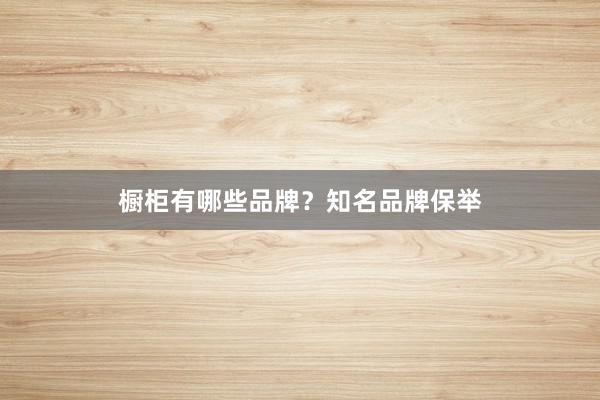 橱柜有哪些品牌？知名品牌保举